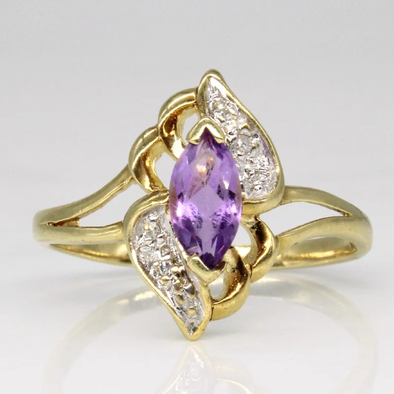 Grab Stylish Jewelry Before The Sale Ends Marquise Cut Amethyst & Diamond Ring | 0.49ct, 0.03ctw | SZ 8.5 |