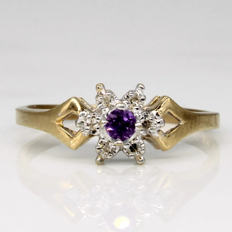 Fine Jewelry, Limited-Time Offers Available Petite Amethyst & Diamond Split Shank Ring | 0.04ct, 0.03ctw | SZ 6.5 |