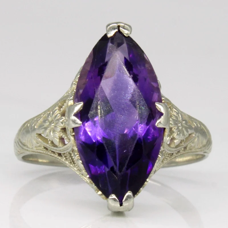 Flash Sale On Stunning Jewelry – Don't Miss Out Early Mid Century Amethyst Lattice Ring | 3.20ct | SZ 7 |