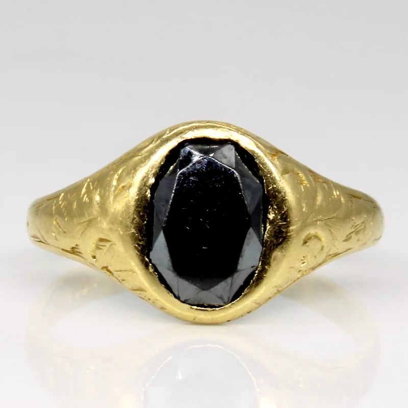 Classic And Modern Jewelry Styles On Sale Birks' Ornate Hematite Ring | 1.20ct | SZ 5.25 |