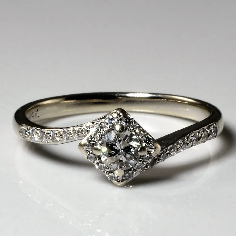 Timeless Jewelry At Special Discount Rates Bypass Diamond Halo Ring | 0.28ctw | SZ 6.75 |