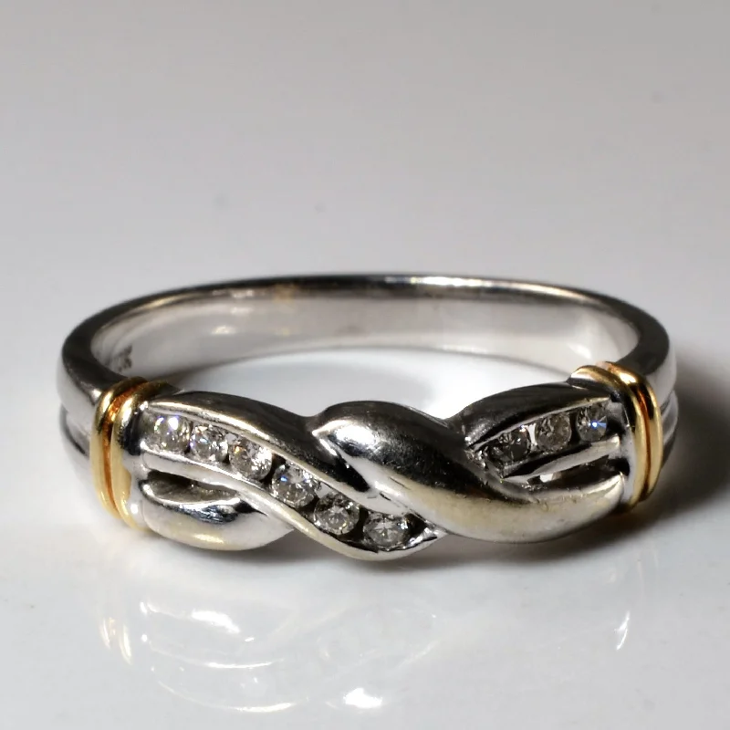 Fashion-Forward Geometric Jewelry For Contemporary Style Two Tone Braided Diamond Ring | 0.09ctw | SZ 6.5 |