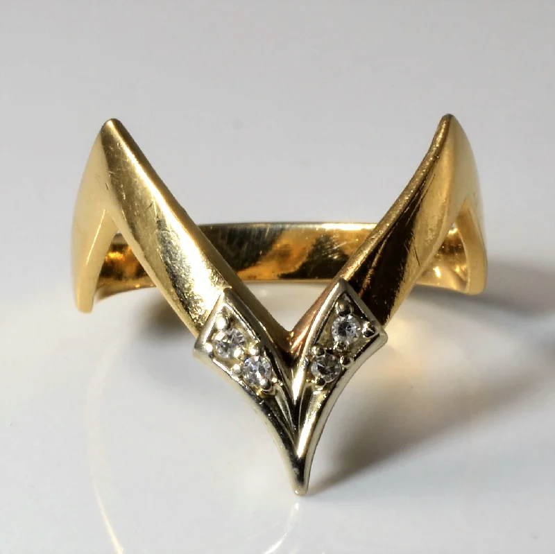 Final Call For Exquisite Jewelry At Reduced Rates Unique Deep V Chevron Ring | 0.06ctw | SZ 10 |