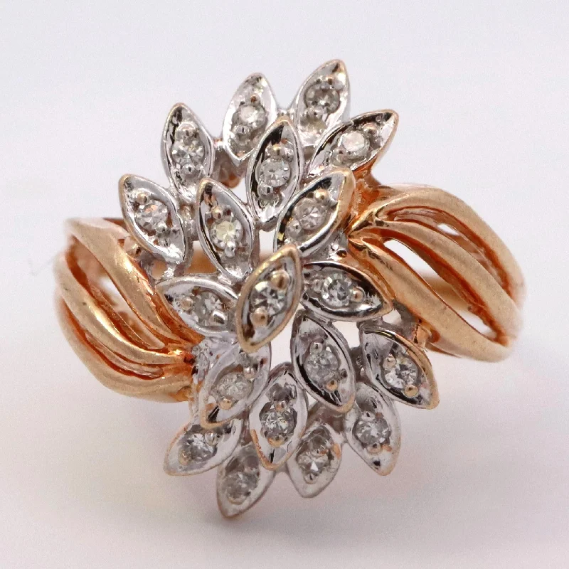 Luxury Meets Affordability – Jewelry Sale Now Live Bypass Floral Diamond Ring | 0.17ctw | SZ 6.75 |