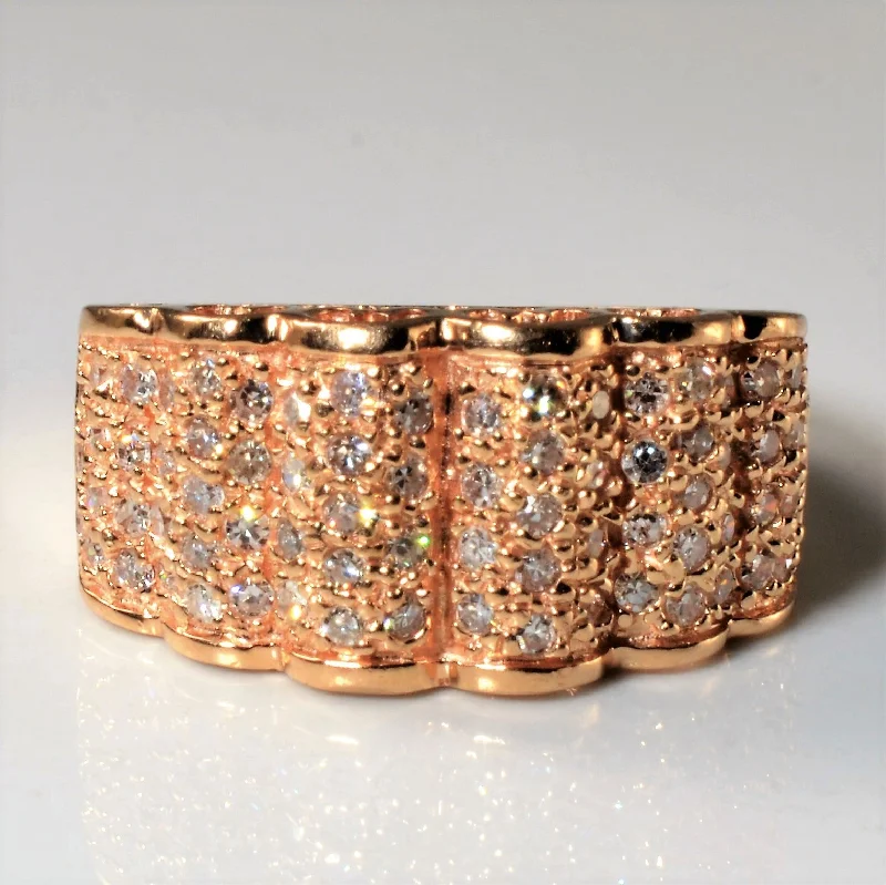 Holiday Jewelry Sale – Perfect Gifts At The Best Prices Scalloped Rose Gold Pave Diamond Ring | 0.56ctw | SZ 7 |