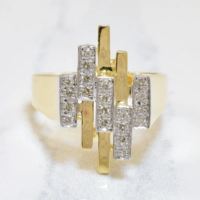 Affordable Luxury Jewelry For Every Occasion Geometric Diamond Ring | 0.18ctw | SZ 7.25 |