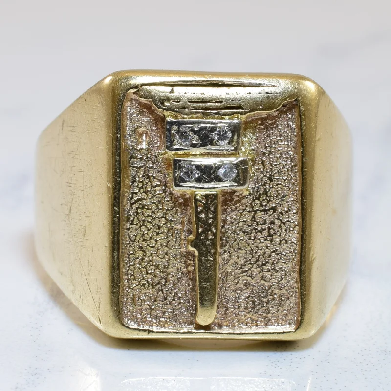 Make Every Moment Shine – Jewelry Discounts Available Diamond Initial 'T' Signet Ring | 0.04ctw | SZ 11.25 |