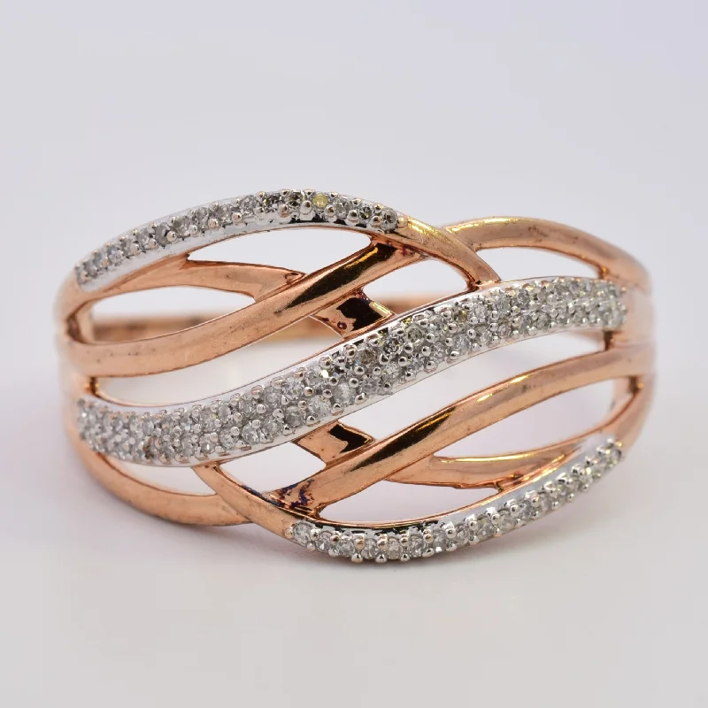 Bold And Beautiful Jewelry Now At Irresistible Prices Rose Gold Diamond Bypass Twist Ring | 0.25ctw | SZ 11.5 |