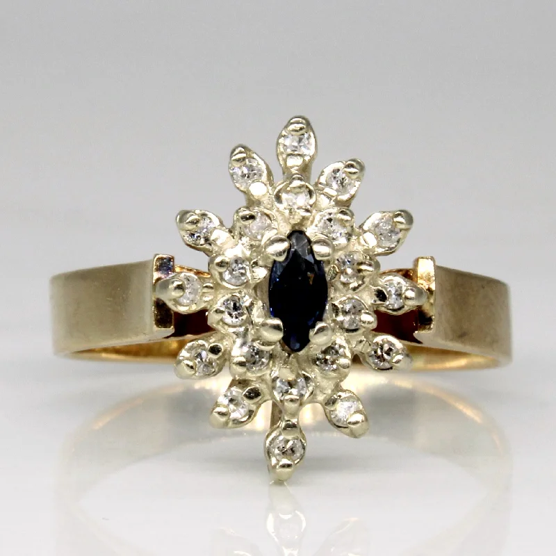 Must-Have Jewelry At Irresistible Discounts Marquise Sapphire Cluster Ring | 0.11ctw, 0.07ct | SZ 9.25 |