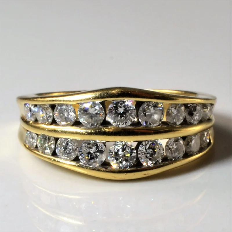 Unique Jewelry Designs Now At Discounted Rates Tapered Double Channel Diamond Ring | 0.84ctw | SZ 5 |