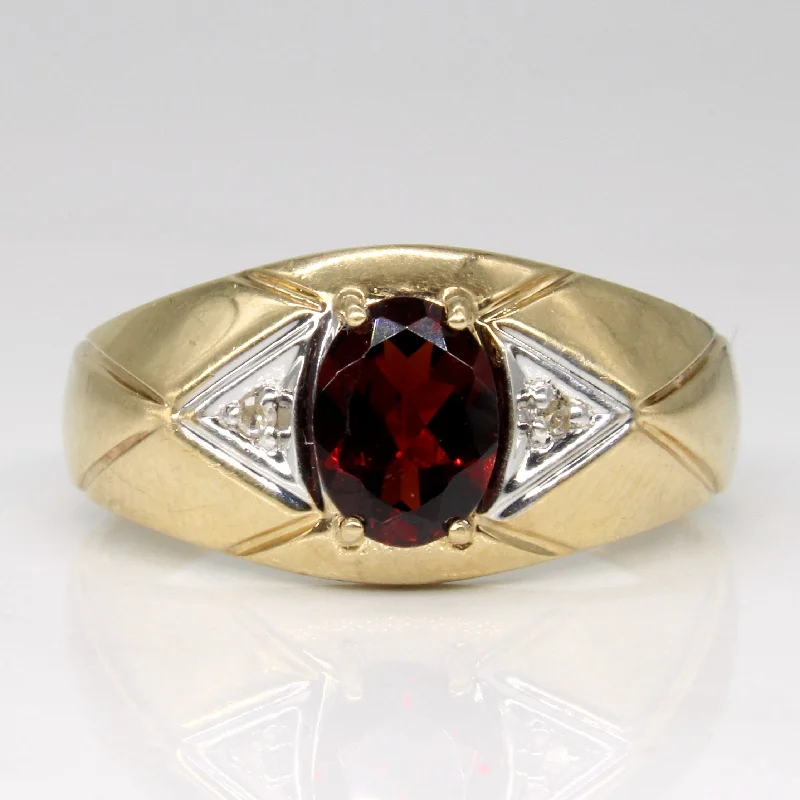 Exclusive Jewelry Markdowns – Limited-Time Offer Quilted Garnet & Diamond Ring | 1.15ct, 0.01ctw | SZ 11.25 |