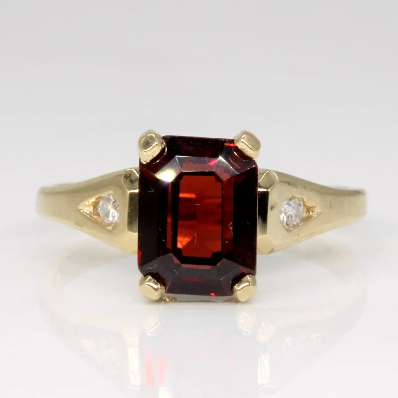 Shine Without Limits – Jewelry Sale Happening Now Tapered Garnet & Diamond  Ring | 2.12ct, 0.03ctw | SZ 7.25 |