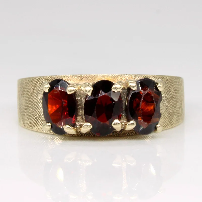 Dainty And Elegant Jewelry Now At Reduced Prices Garnet Three Stone Ring | 1.10ctw | SZ 6.25 |