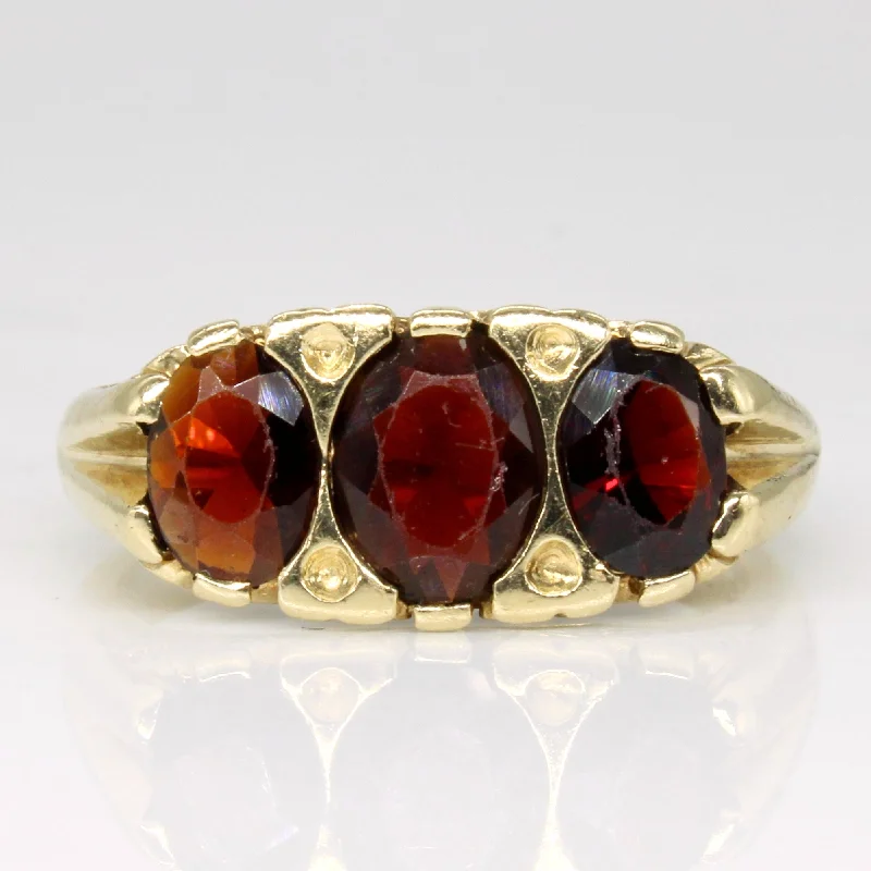 Exclusive Online Discounts On Stylish Jewelry Three Stone Garnet Ring | 2.50ctw | SZ 9.25 |