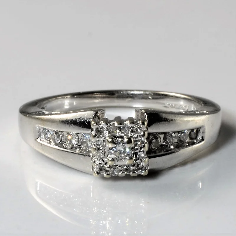 Get Your Favorite Jewelry At The Best Price Halo Set Cluster Diamond Ring | 0.18ctw | SZ 6.75 |