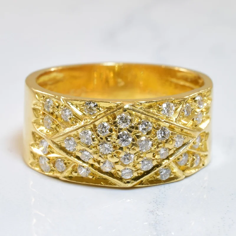 Stunning Jewelry At A Fraction Of The Price Pave Diamond Wide Band | 0.50ctw | SZ 7.75 |