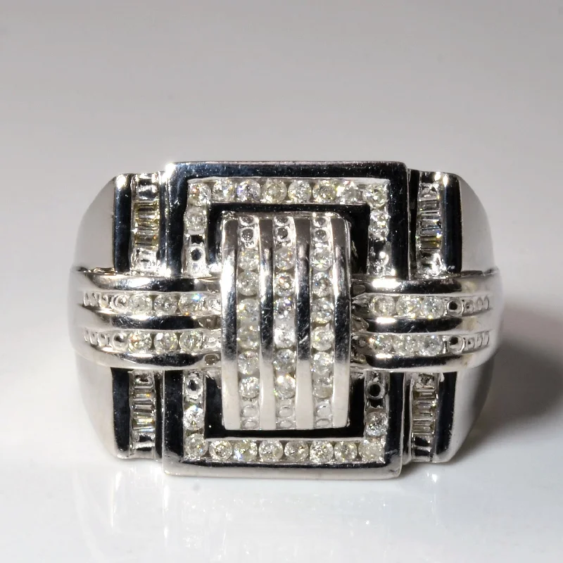 Stunning Jewelry Pieces At The Lowest Prices Ever Diamond Grid Square Knot Ring | 0.56ctw | SZ 11.75 |