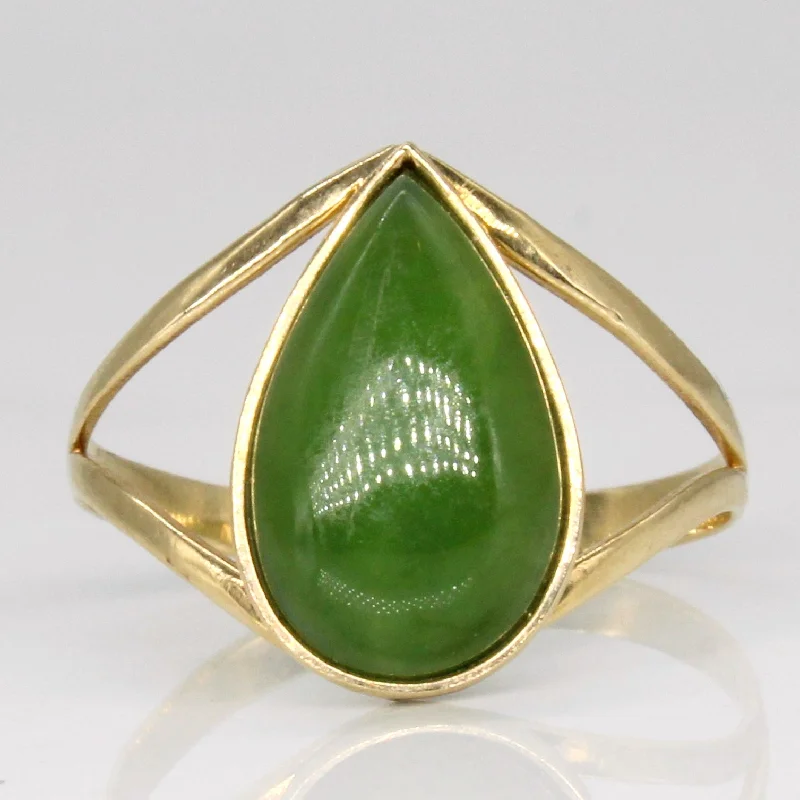 Flash Sale On Stunning Jewelry – Limited Stock Available Pear Cut Nephrite Cocktail Ring | 2.65ct | SZ 6.5 |