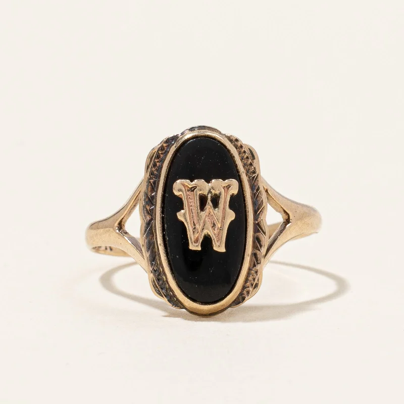 Seasonal Jewelry Clearance – Best Styles At The Lowest Prices Onyx 'W' Initial Ring | 0.84ct | SZ 5 |