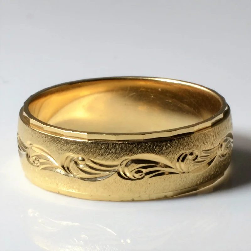 Flash Sale On Elegant Jewelry – Don't Miss Out Ornate Yellow Gold Band | SZ 9.75 |