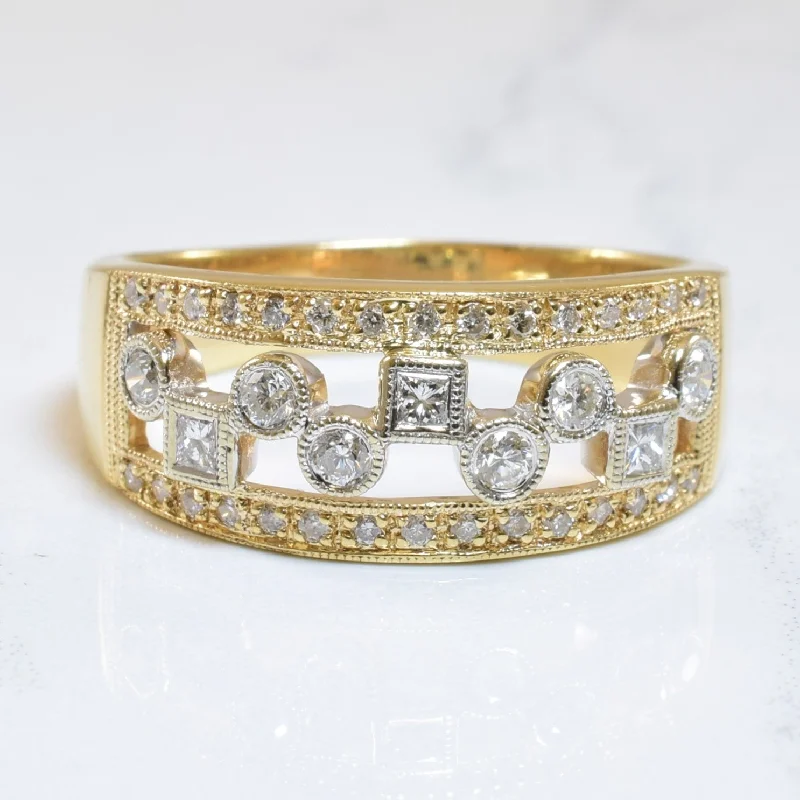 Huge Markdowns On Premium Jewelry Styles Pave Diamond Open Work Band | 0.35ctw | SZ 9 |