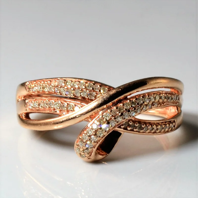 Buy More, Save More On Stunning Jewelry Pieces Rose Gold Pave Diamond Bypass Band | 0.19ctw | SZ 7 |