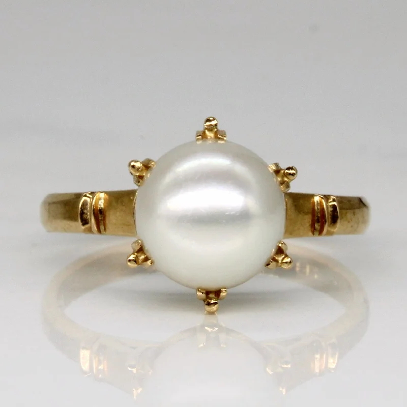 Get The Jewelry You Love At A Price You Love Claw Set Pearl Solitaire Ring | SZ 6.5 |