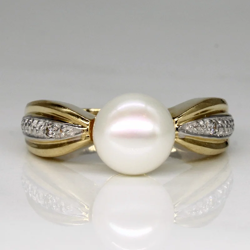 Elegant Jewelry At Unbeatable Prices – Shop Today Pearl & Diamond Tapered Ring | 0.02ctw | SZ 9.25 |