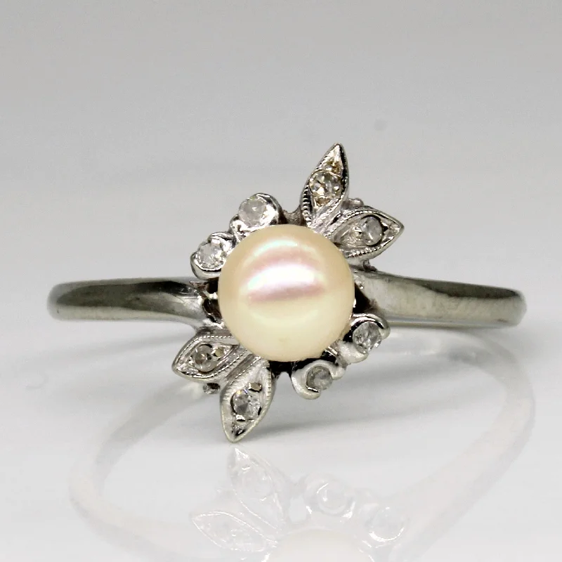 Luxury Jewelry Clearance – Shop Premium Styles Now Pearl & Diamond Ring | 0.04ctw | SZ 8.5 |