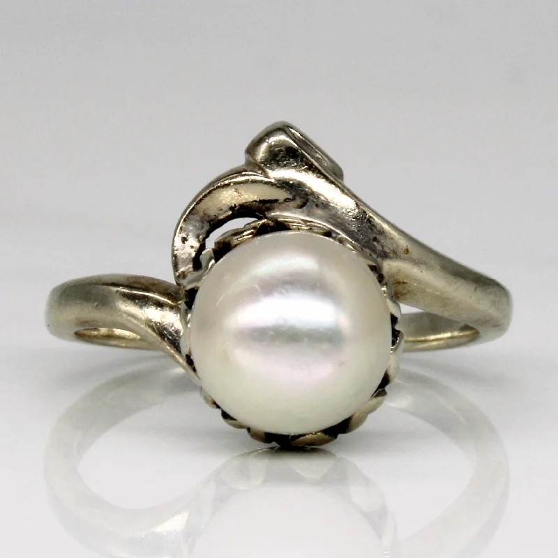 Limited-Time Offer On Elegant Jewelry Pieces Mid Century Pearl Bypass Ring | SZ 6.5 |