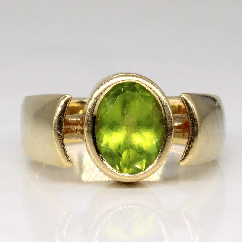 Unmissable Jewelry Clearance – Final Reductions Solitaire Bezel Set Peridot Ring | 1.50ct | SZ 7 |