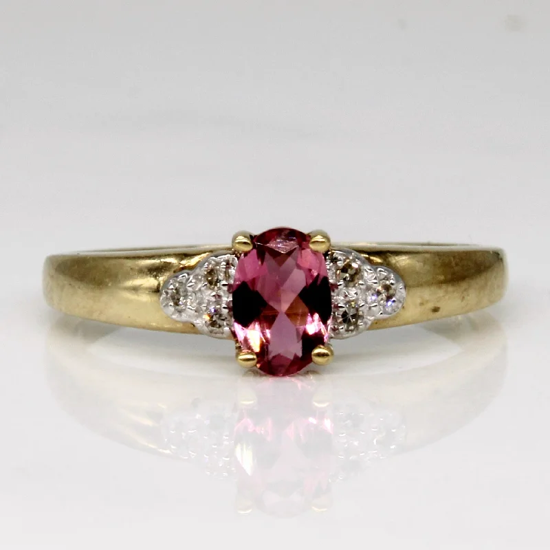 Shop Jewelry That Shines Without The High Price Pink Tourmaline & Diamond Ring | 0.26ct, 0.03ctw | SZ 6.75 |