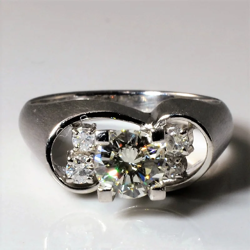 Get The Sparkle You Love At Prices You Adore Unique Offset Diamond Cluster Ring | 0.79ctw | SZ 5.75 |