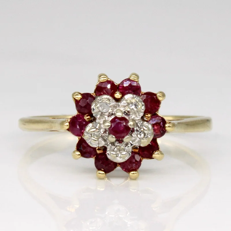 Exclusive Jewelry Bundles At Discounted Rates Ruby & Diamond Cluster Ring | 0.22ctw, 0.02ctw | SZ 7.75 |