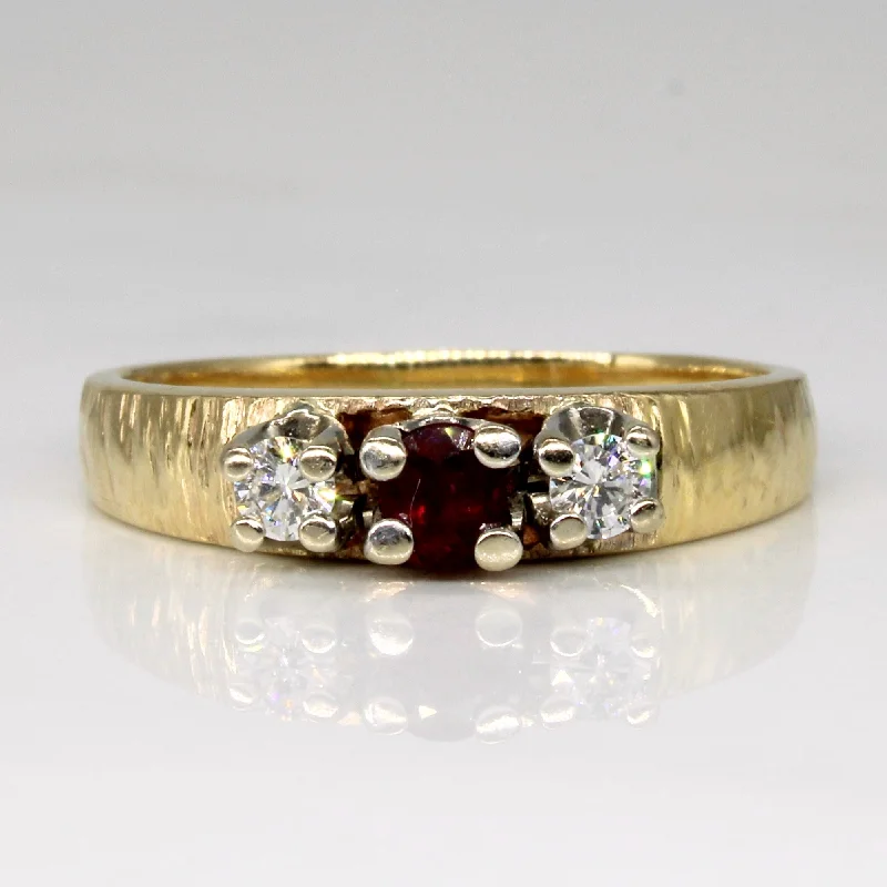 Shine Bright With Our Special Jewelry Promotions Ruby & Diamond Three Stone Ring | 0.25ct, 0.18ctw | SZ 9.25 |