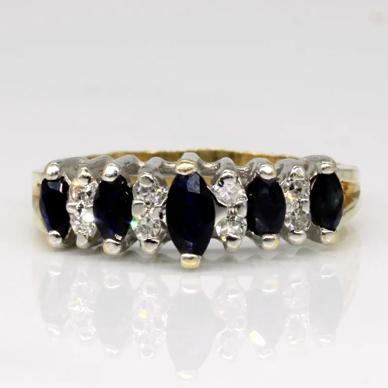 High-End Jewelry, Now More Affordable Than Ever Marquise Sapphire & Diamond Ring | 0.39ctw, 0.08ctw | SZ 7 |