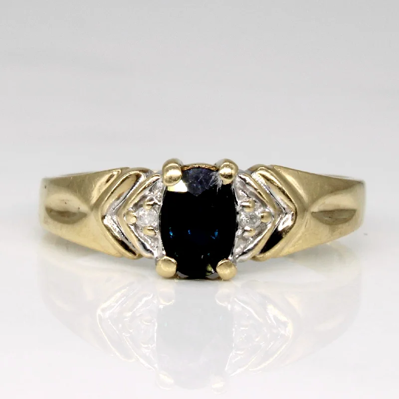 Elevate Your Outfit With Discounted Statement Jewelry Sapphire & Diamond Ring | 0.60ct, 0.02ctw | SZ 6.25 |