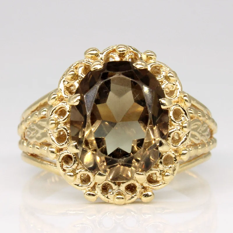 Big Discounts On Elegant Jewelry Collections Smoky Quartz Cocktail Ring | 4.36ct | SZ 9.75 |