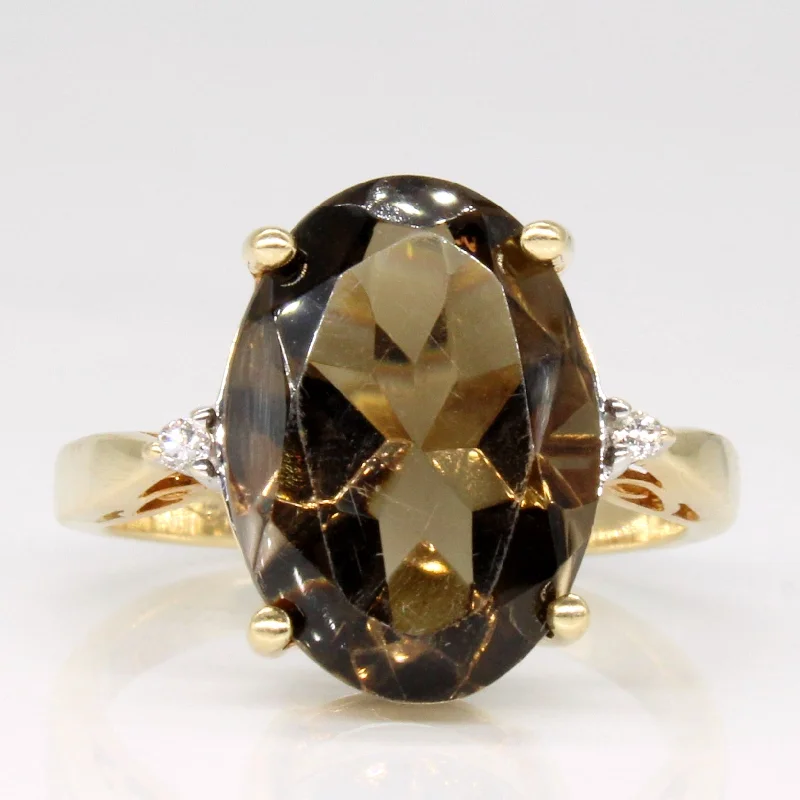 Holiday Jewelry Sale – Perfect Gifts At The Best Prices Smoky Quartz & Diamond Cocktail Ring | 4.25ct, 0.02ctw | SZ 6 |