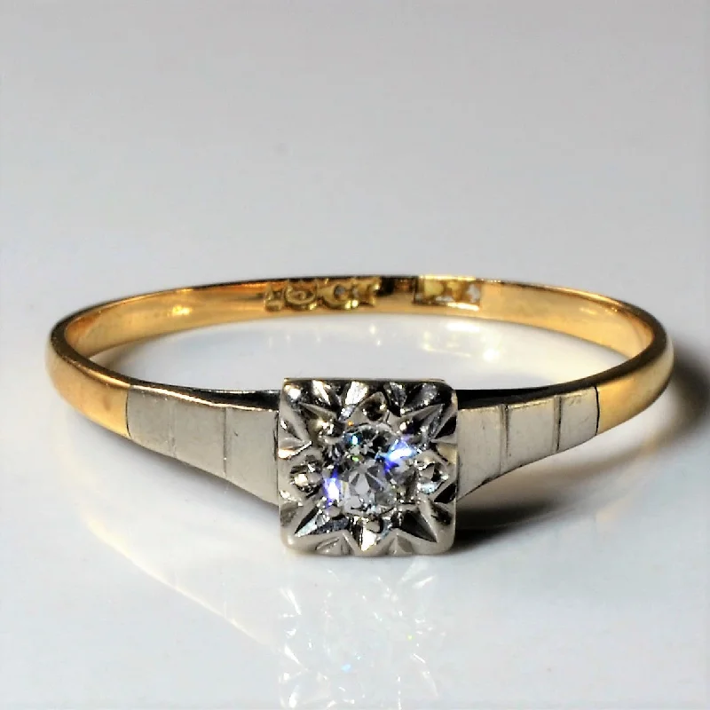 Shop Jewelry That Shines Without The High Price Solitaire Diamond Two Tone Gold Ring | 0.08ct | SZ 6.5 |