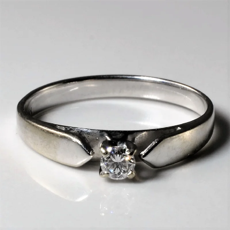 Fashion-Forward Jewelry At Incredible Prices White Gold Solitaire Diamond Ring | 0.09ct | SZ 5.75 |