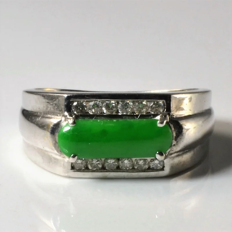 Premium Jewelry At Special Low Prices For A Limited Time Jadeite & Channel Diamond Ring | 0.70ct | 0.12ctw | SZ 4 |