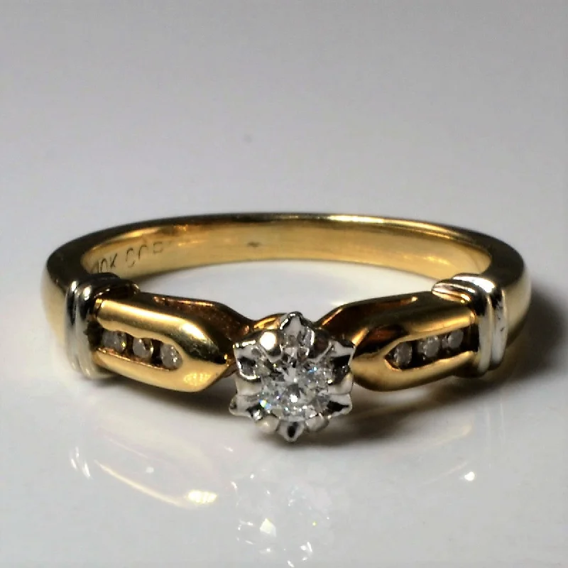 Buy More, Save More On Stunning Jewelry Pieces Tapered Diamond Floral Illusion Ring | 0.11ctw | SZ 5.25 |