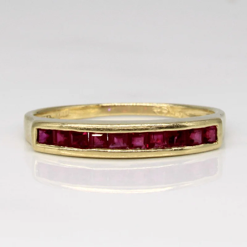 Timeless Beauty, Unbeatable Deals – Jewelry Sale On Synthetic Ruby Channel Set Ring | 0.40ctw | SZ 6.5 |