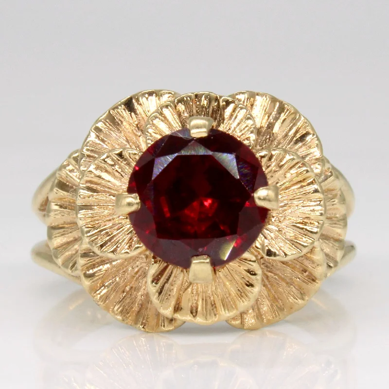 Discover Unique Jewelry With Special Limited-Time Offers Synthetic Ruby Cocktail Ring | 2.20ct | SZ 7.25 |