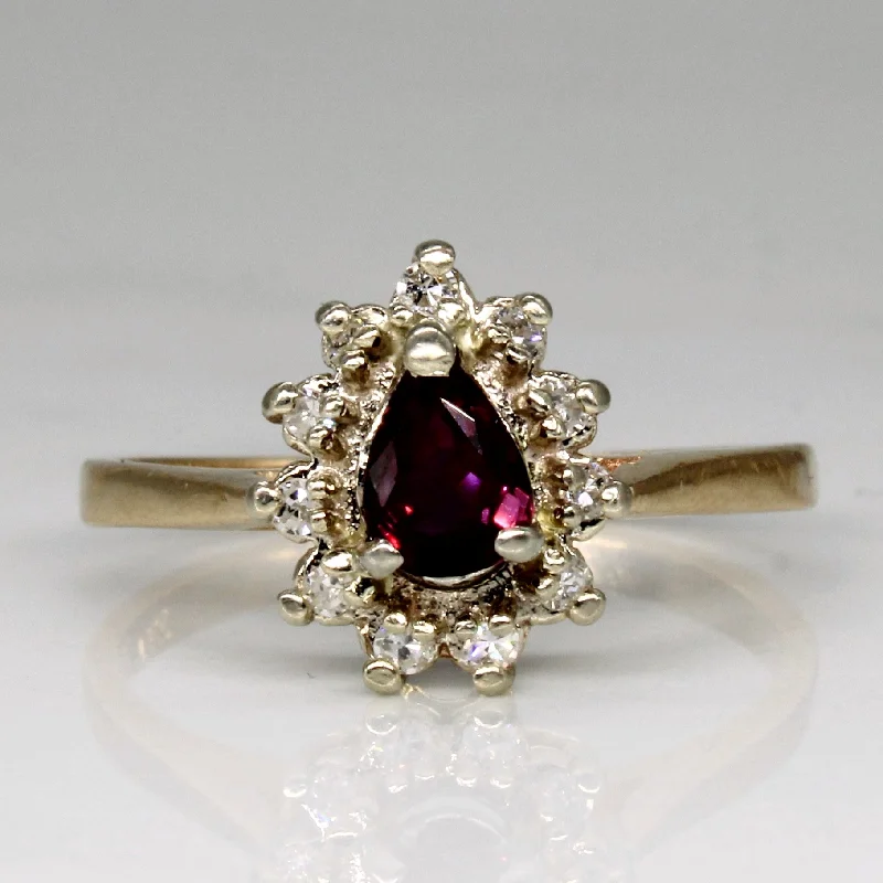 Big Savings On Your Favorite Jewelry Pieces Synthetic Ruby & Diamond Halo Ring | 0.53ct, 0.11ctw | SZ 8.5 |