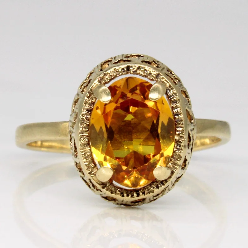 Chic, Trendy, And Affordable Jewelry Sale Synthetic Yellow Sapphire Cocktail Ring | 2.10ct | SZ 7.25 |