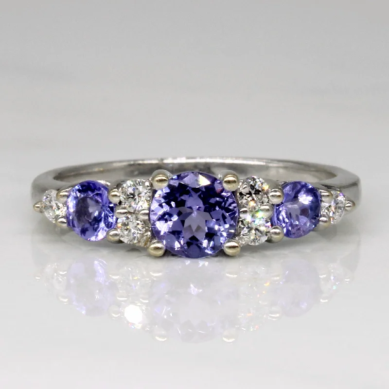 Elegant Jewelry, Affordable Luxury – Shop Now Three Stone Tanzanite & Diamond Ring | 0.68ctw, 0.15ctw | SZ 7.25 |