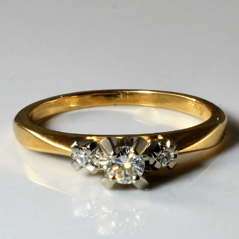 The Perfect Jewelry Piece At The Perfect Price Three Stone Diamond Ring | 0.17ctw | SZ 6.75 |