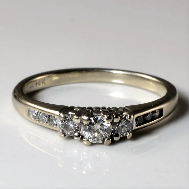 Gorgeous Jewelry, Limited-Time Savings Three Stone Diamond Channel Accent Ring | 0.26ctw | SZ 6 |